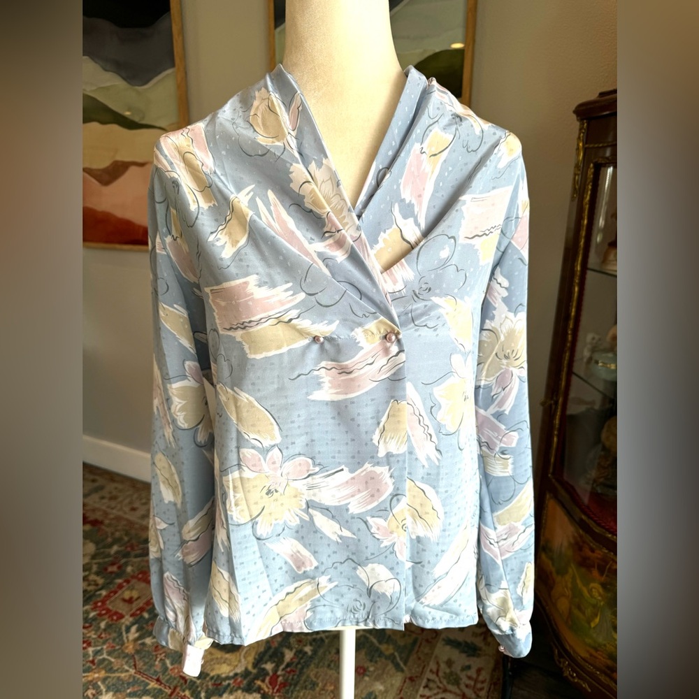 Savant 80s Polyester Floral Blouse